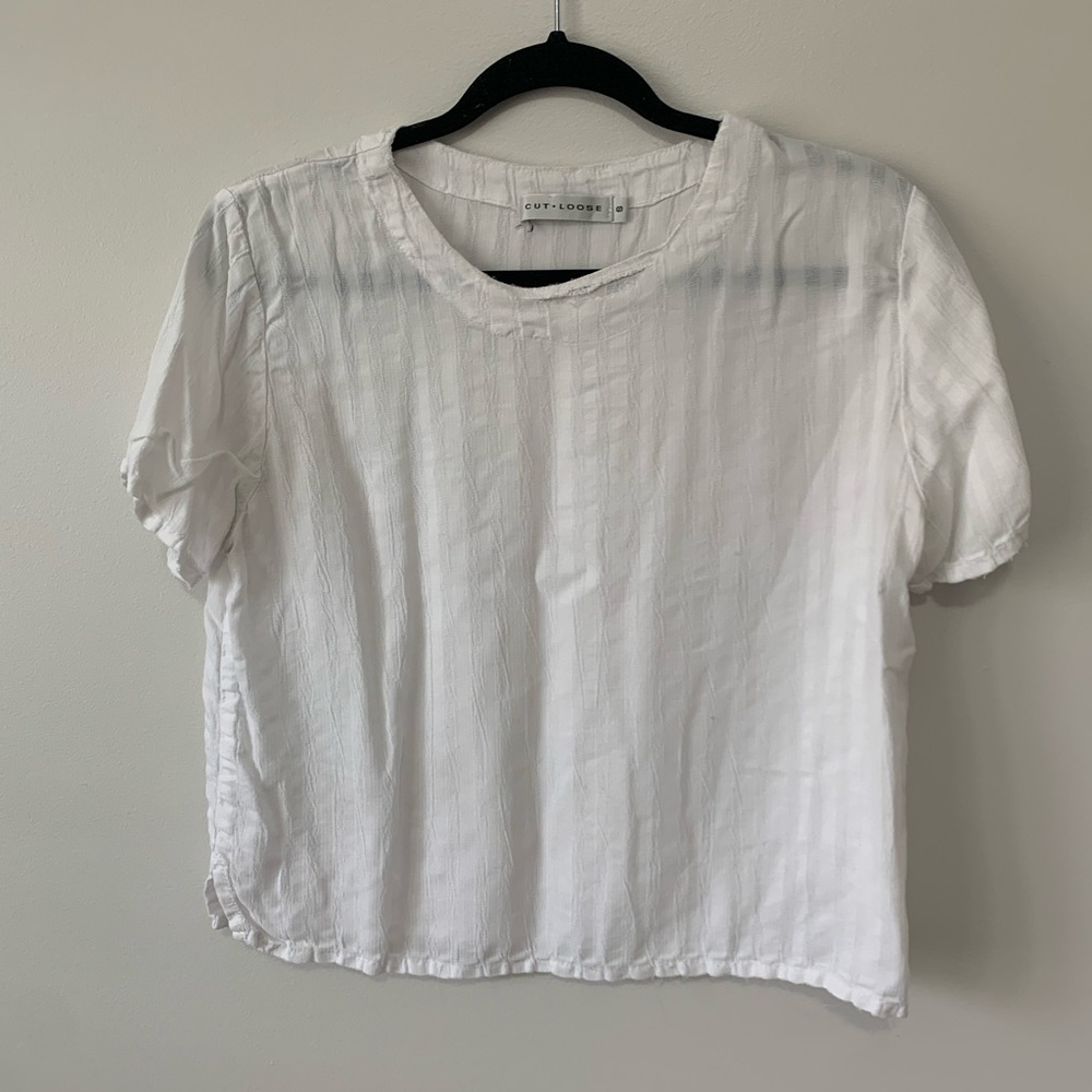 White Distressed Blouse